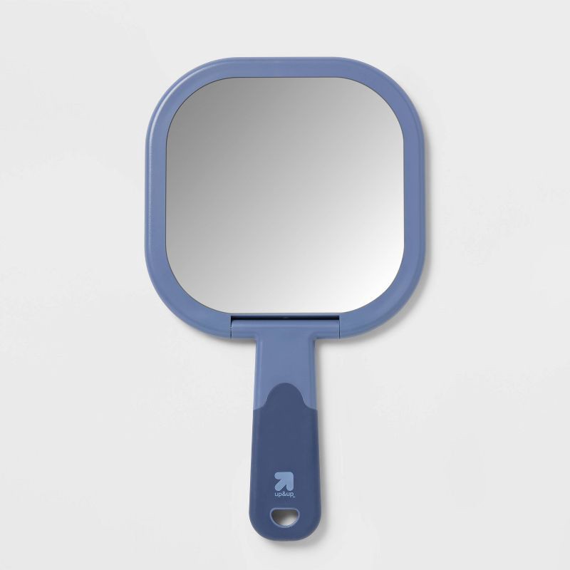 slide 4 of 5, Large 2-Sided Handheld Makeup Mirror 1x and 5x Magnification - up&up™, 1 ct
