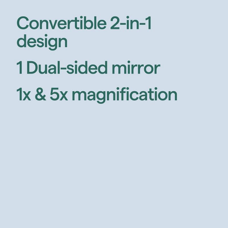 slide 5 of 5, Large 2-Sided Handheld Makeup Mirror 1x and 5x Magnification - up&up™, 1 ct