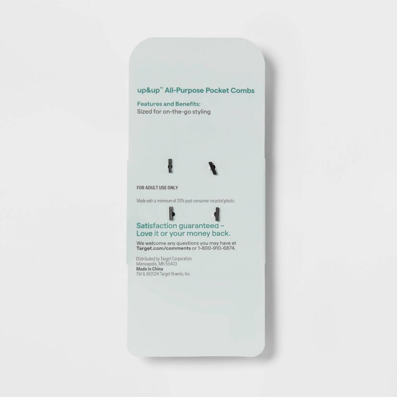 slide 3 of 3, Pocket Styling Comb - 2pk - up&up™, 2 ct