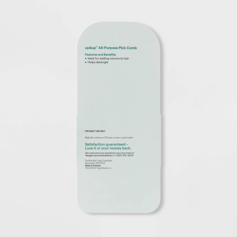slide 3 of 3, Pick Fine Tooth Combs - Gray - up&up™, 1 ct