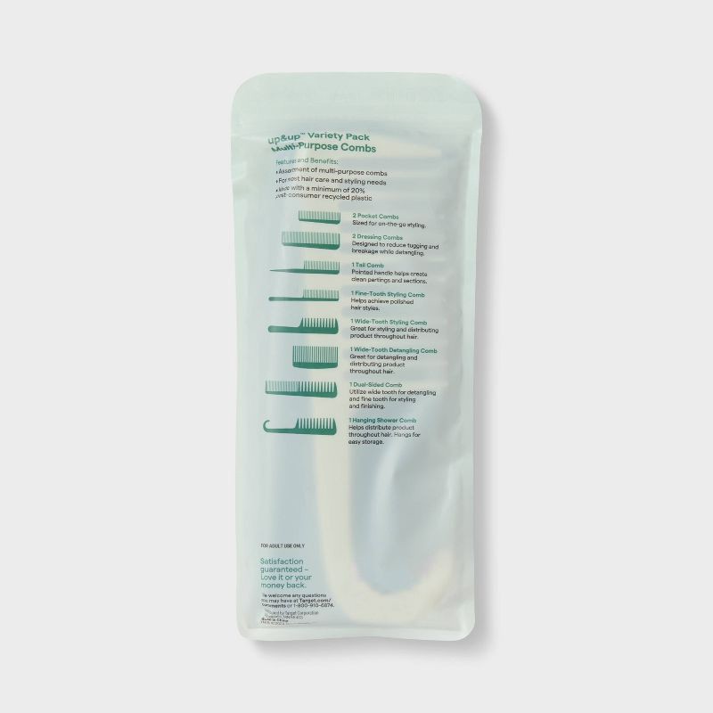 slide 3 of 4, Basic Comb Set - assorted colors-10ct - up&up™, 10 ct