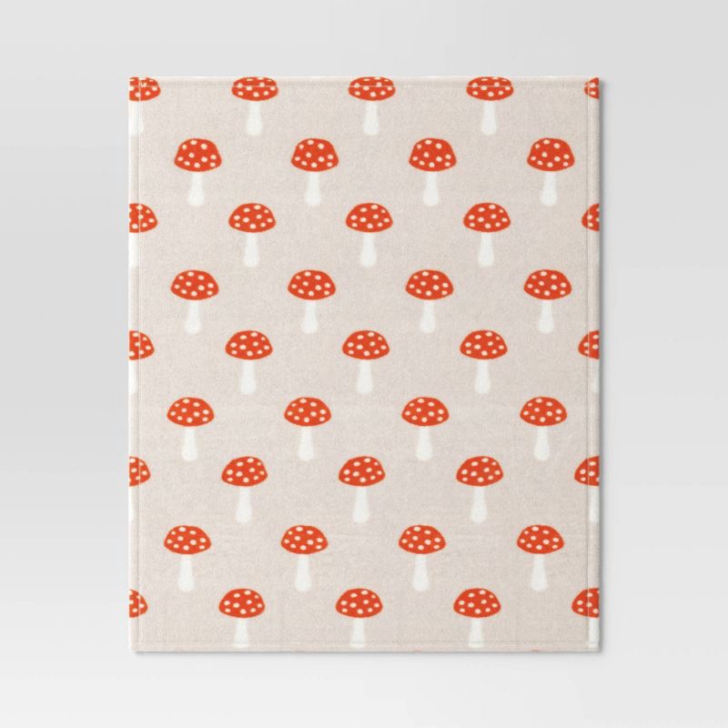 slide 3 of 5, Novelty Recycled Printed Plush Throw Mushroom, 1 ct