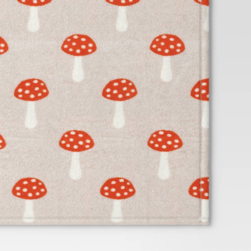 slide 4 of 5, Novelty Recycled Printed Plush Throw Mushroom, 1 ct