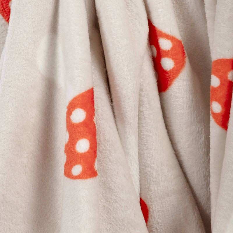 slide 5 of 5, Novelty Recycled Printed Plush Throw Mushroom, 1 ct