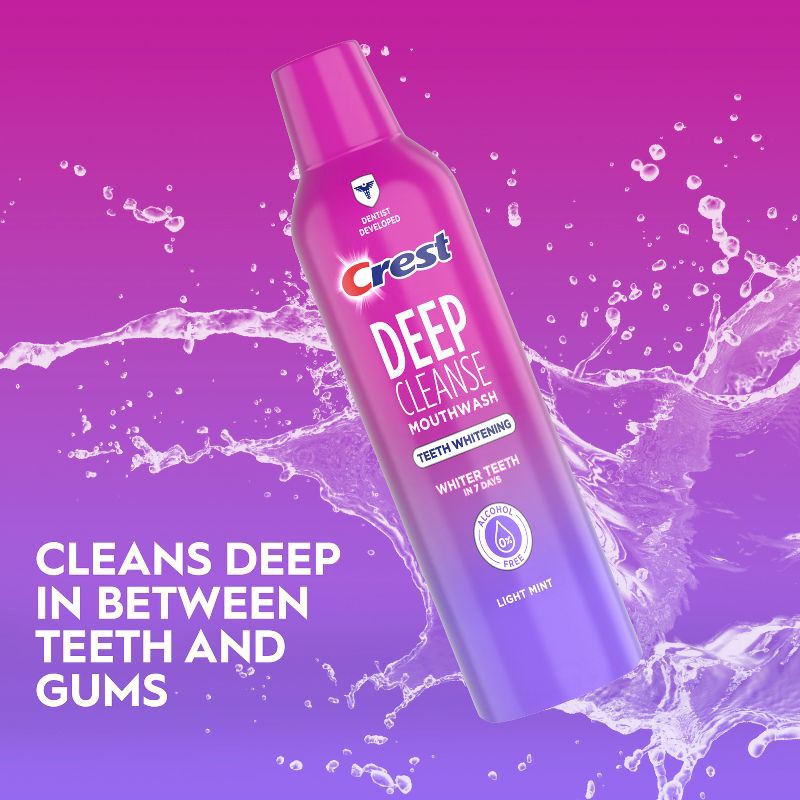 slide 4 of 8, Crest Deep Cleanse Teeth Whitening Mouthwash - Light Mint - 475ml, 475 ml