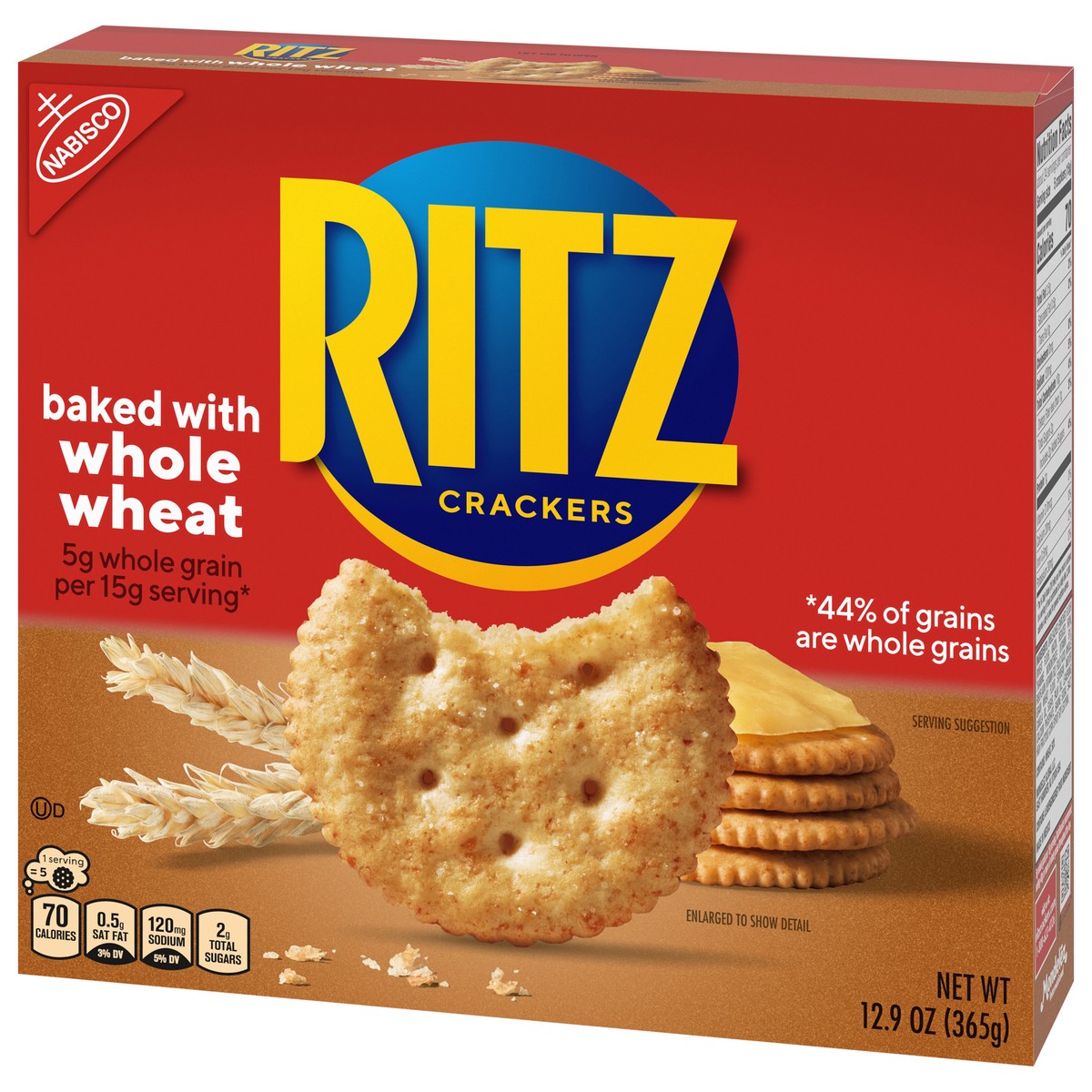 slide 3 of 9, RITZ Whole Wheat Crackers, 12.9 oz, 12.9 oz