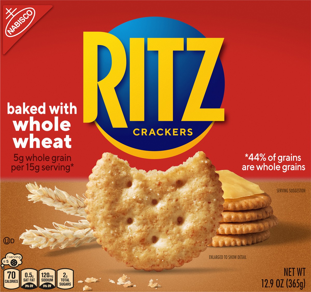 slide 6 of 9, RITZ Whole Wheat Crackers, 12.9 oz, 12.9 oz