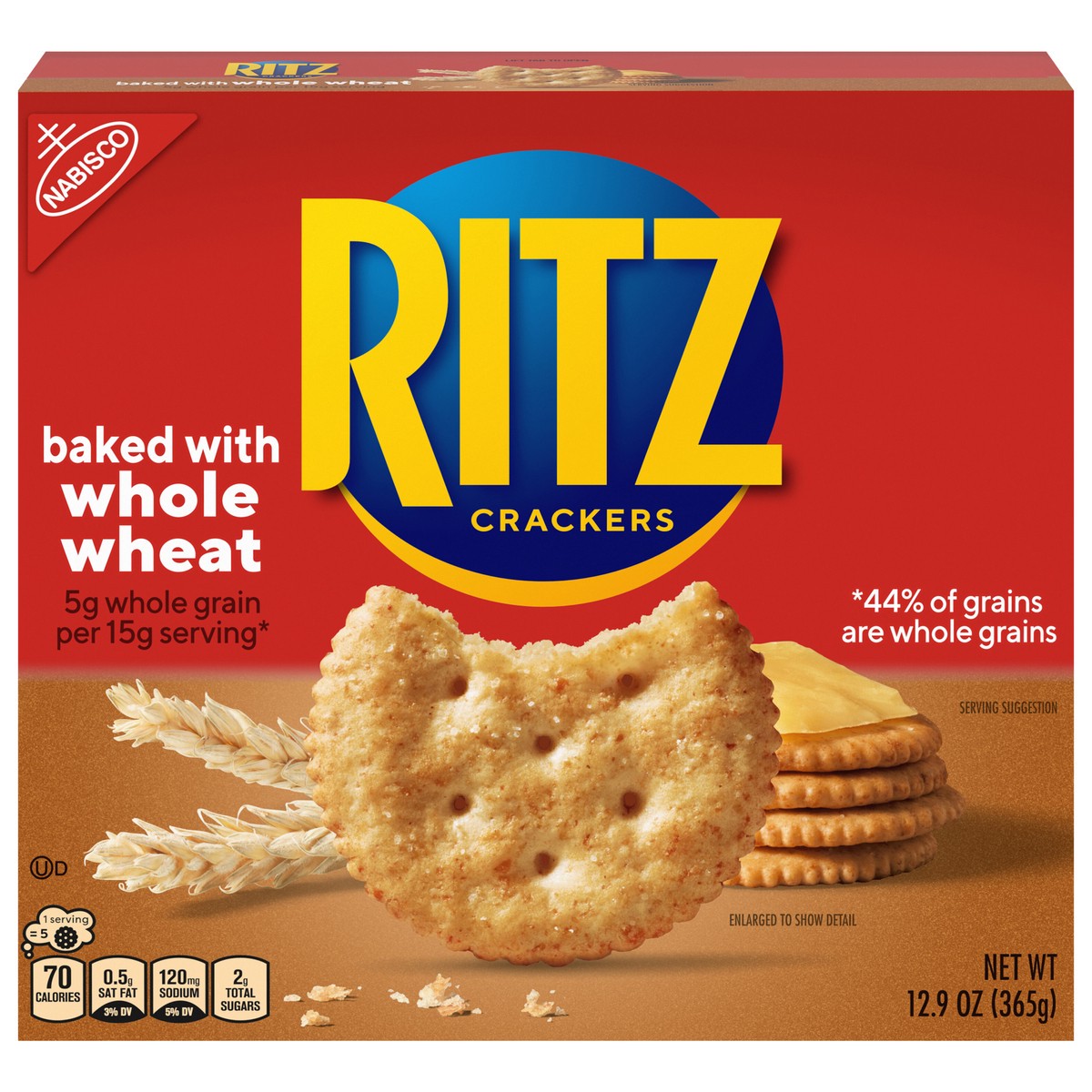 slide 1 of 9, RITZ Whole Wheat Crackers, 12.9 oz, 12.9 oz