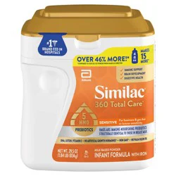 Similac 360 Total Care Sensitive Infant Formula Powder 1-29.5 Oz Tub