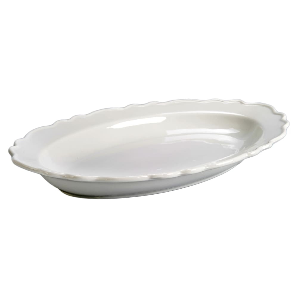 slide 1 of 1, Holiday Home Pembrooke Scallop Deep Oval Platter - White, 13.5 x 9 in