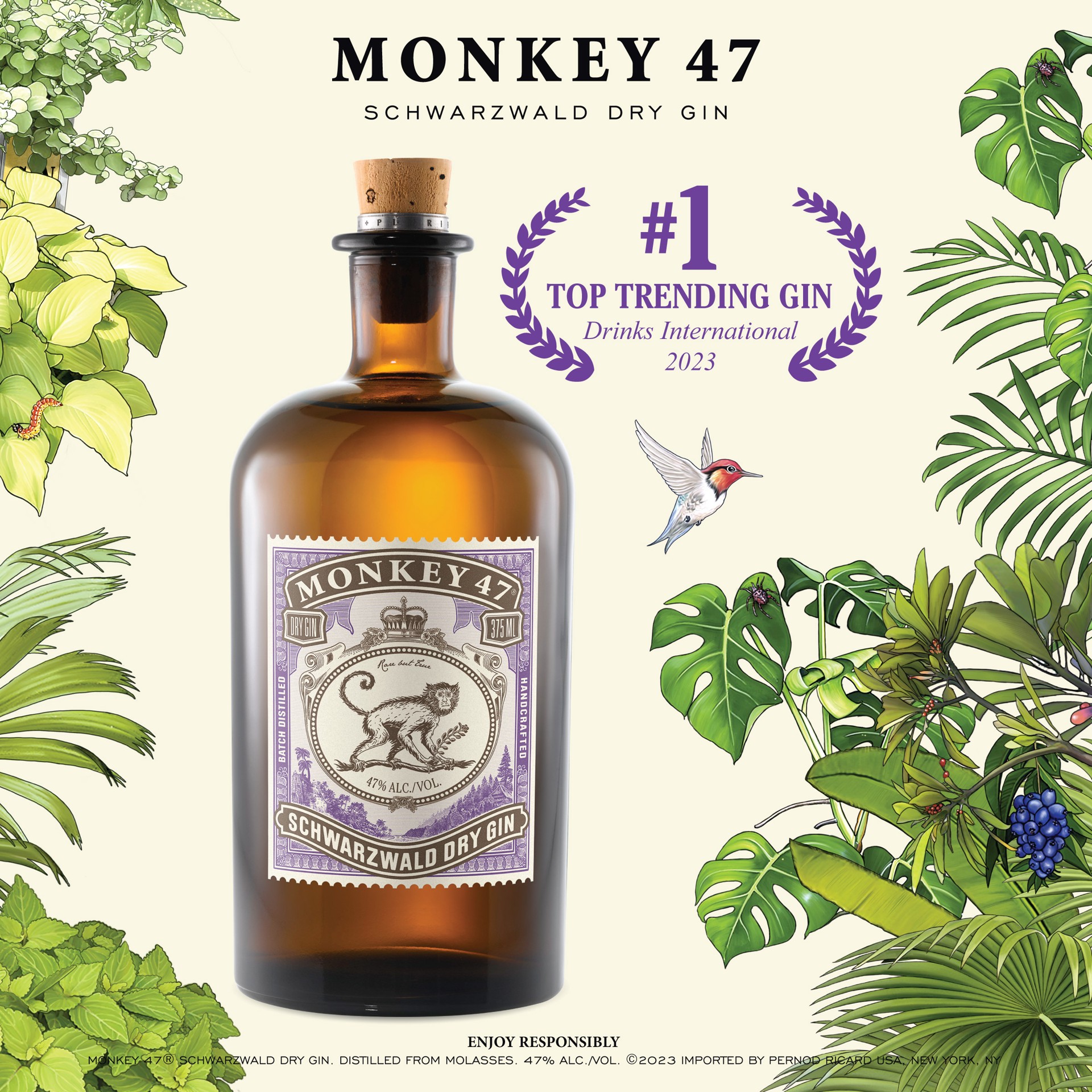 slide 3 of 10, Monkey 47 Schwarzwald Dry Gin 750 ml, 750 ml