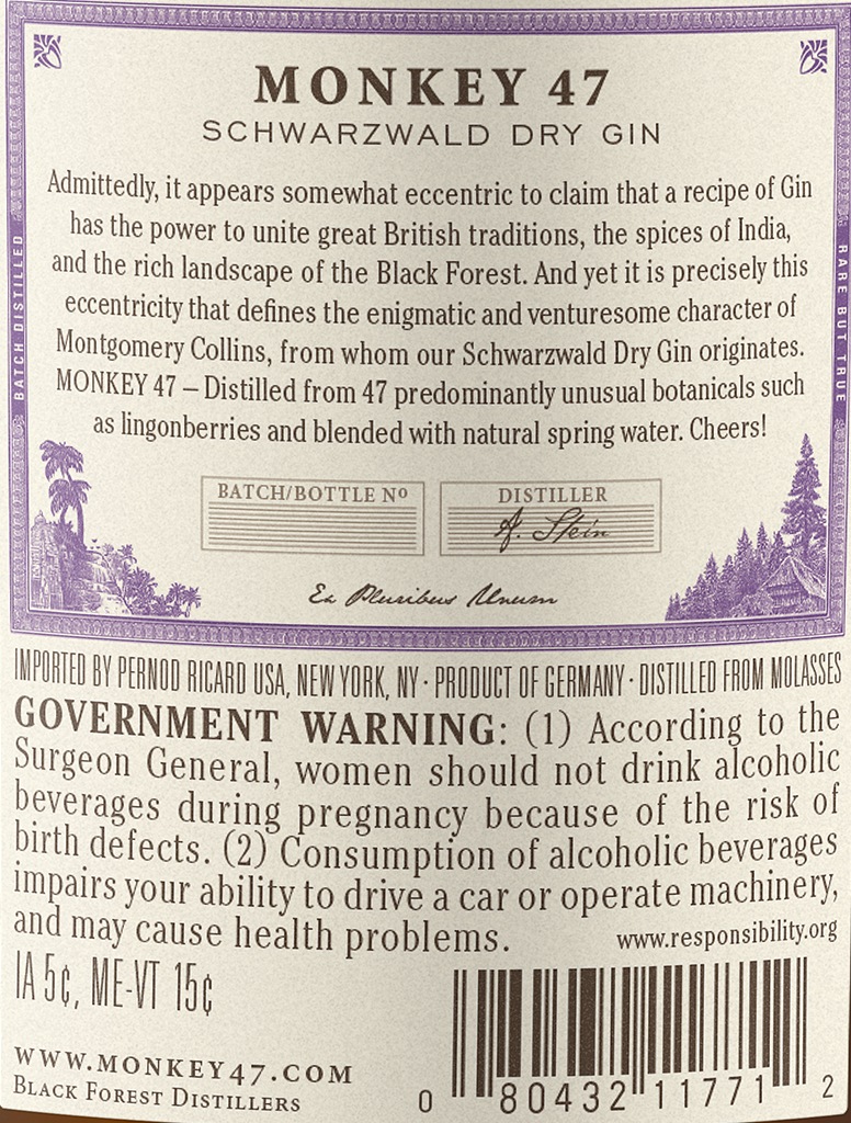 slide 7 of 10, Monkey 47 Schwarzwald Dry Gin 750 ml, 750 ml