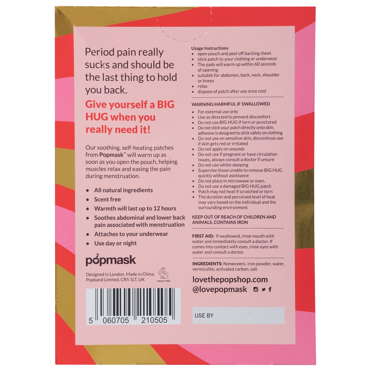 slide 5 of 13, Popmask Big Hug Self-Heating Patches 5 ea, 5 ct