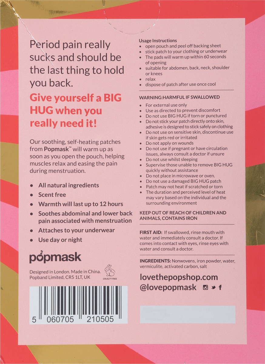 slide 11 of 13, Popmask Big Hug Self-Heating Patches 5 ea, 5 ct