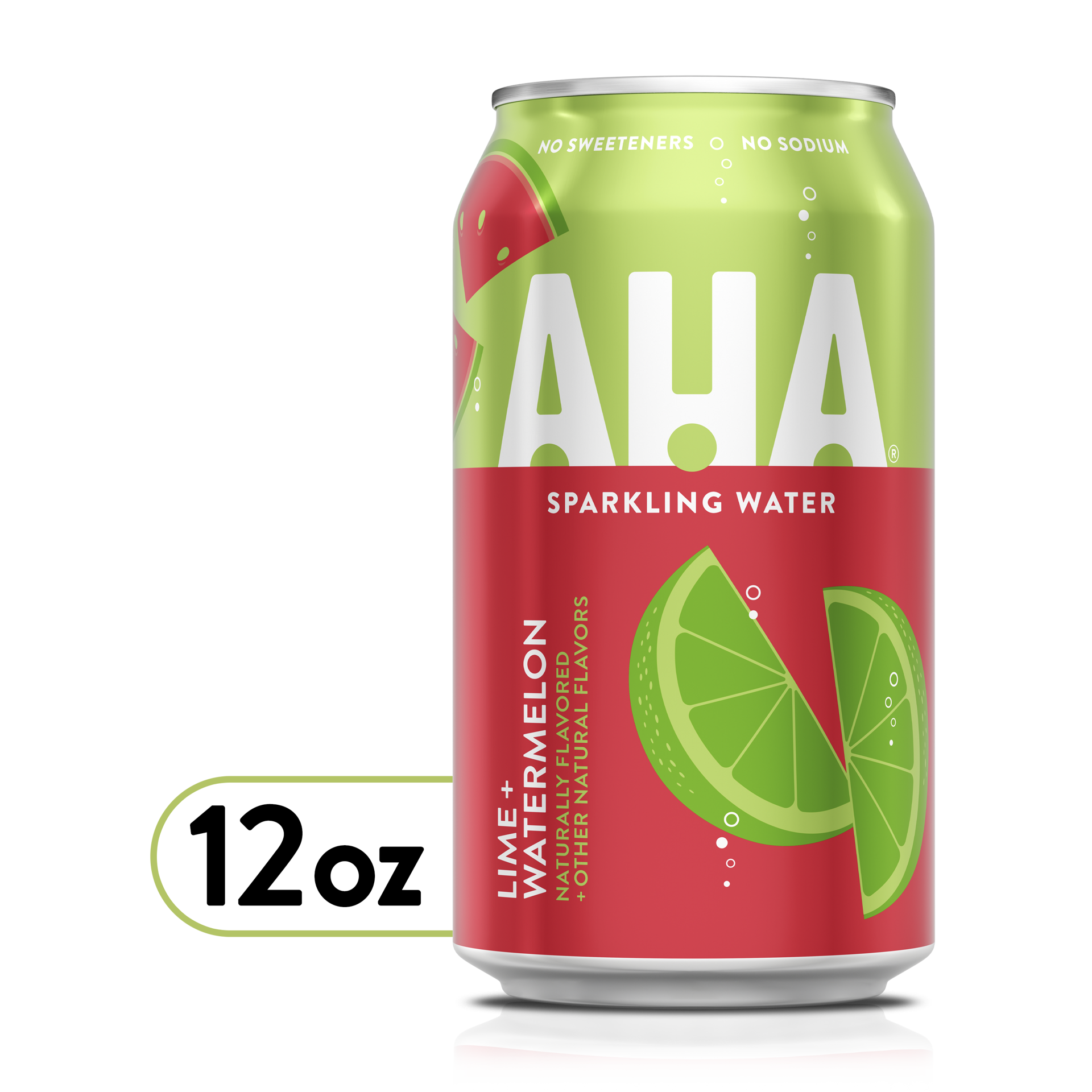 slide 1 of 7, AHA Sparkling Water, Lime Watermelon Flavored Water, Zero Calories, Sodium Free, No Sweeteners, 12 fl oz, 12 fl oz