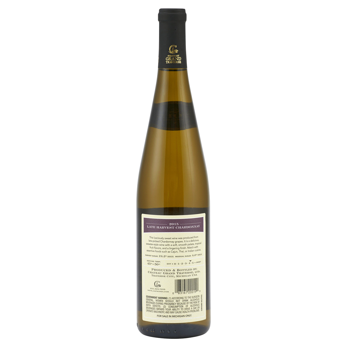 slide 2 of 2, Chateau Grand Traverse Late Harvest Chardonnay Wine, 750 ml