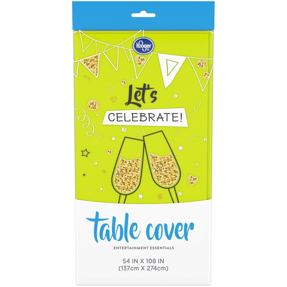 slide 1 of 3, Kroger Entertainment Essentials Plastic Table Cover - Green, 54 in x 108 in