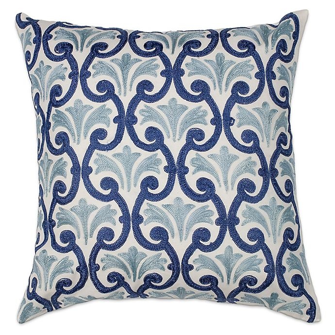 slide 1 of 1, Kas Chateau Square Throw Pillow - Ivory/Blue, 1 ct
