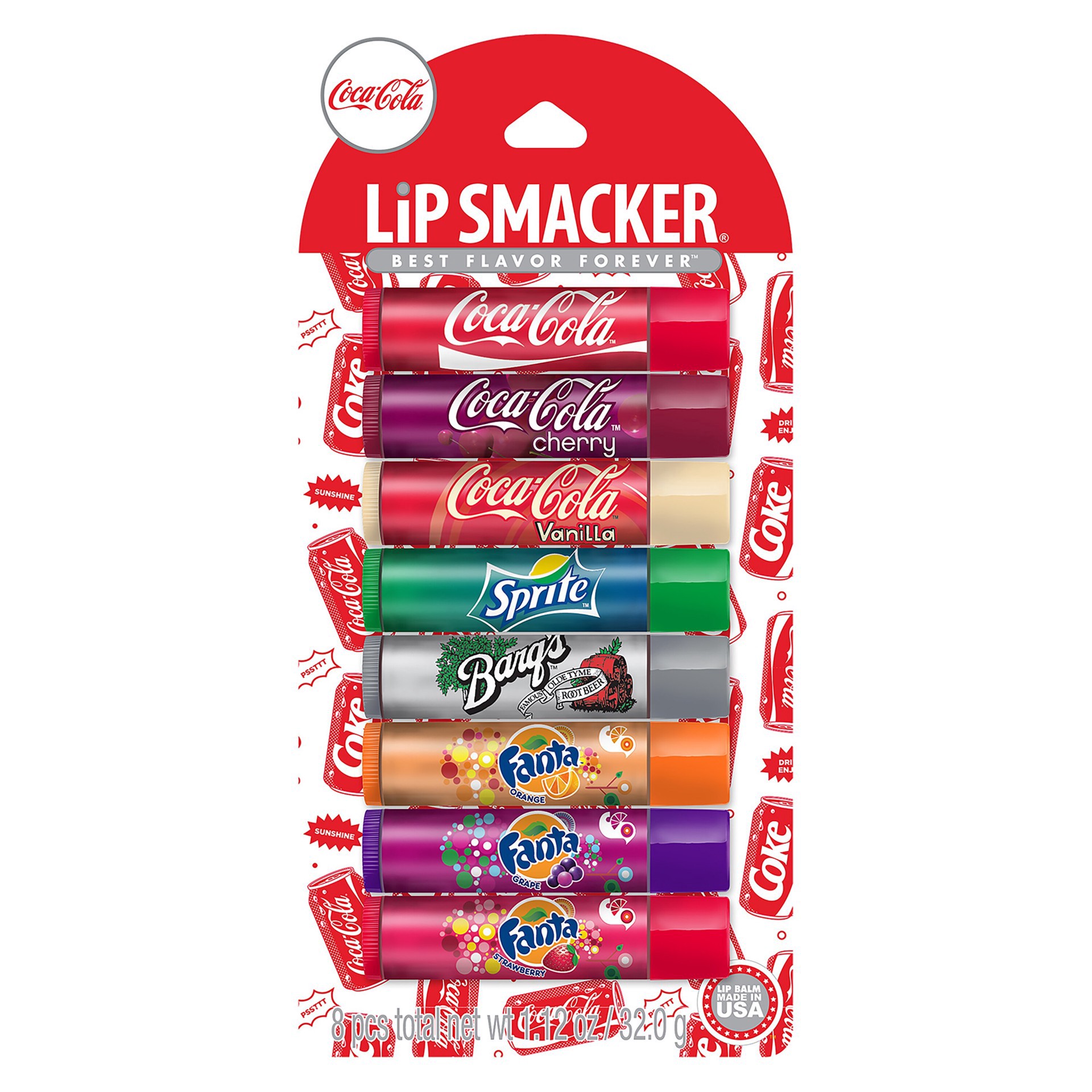 slide 1 of 3, Lip Smacker Coca Cola Lip Balm Party Pack Coca Cola, 0.14 oz x 8 ct