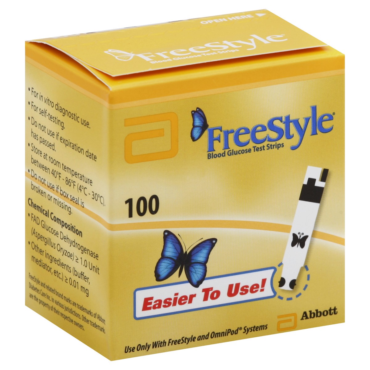 slide 5 of 5, Free Style Test Strips 100 ea, 100 ct