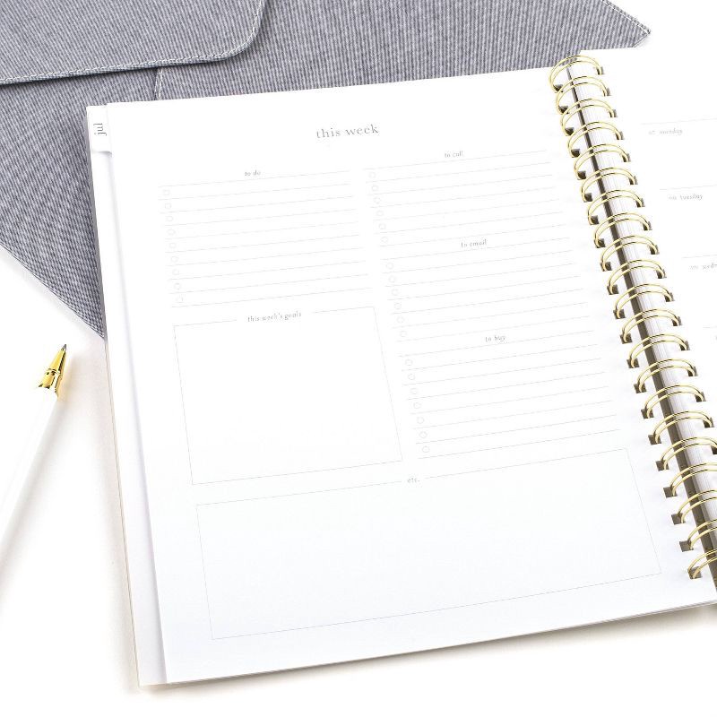 slide 7 of 8, Sugar Paper Essentials Weekly/Monthly Planner 7/8"x 9-1/2"x11" Harbor Floral, 1 ct