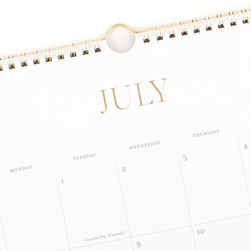 slide 2 of 4, Sugar Paper Essentials Monthly Wall Calendar 3"x12"x15" White/Gold, 1 ct