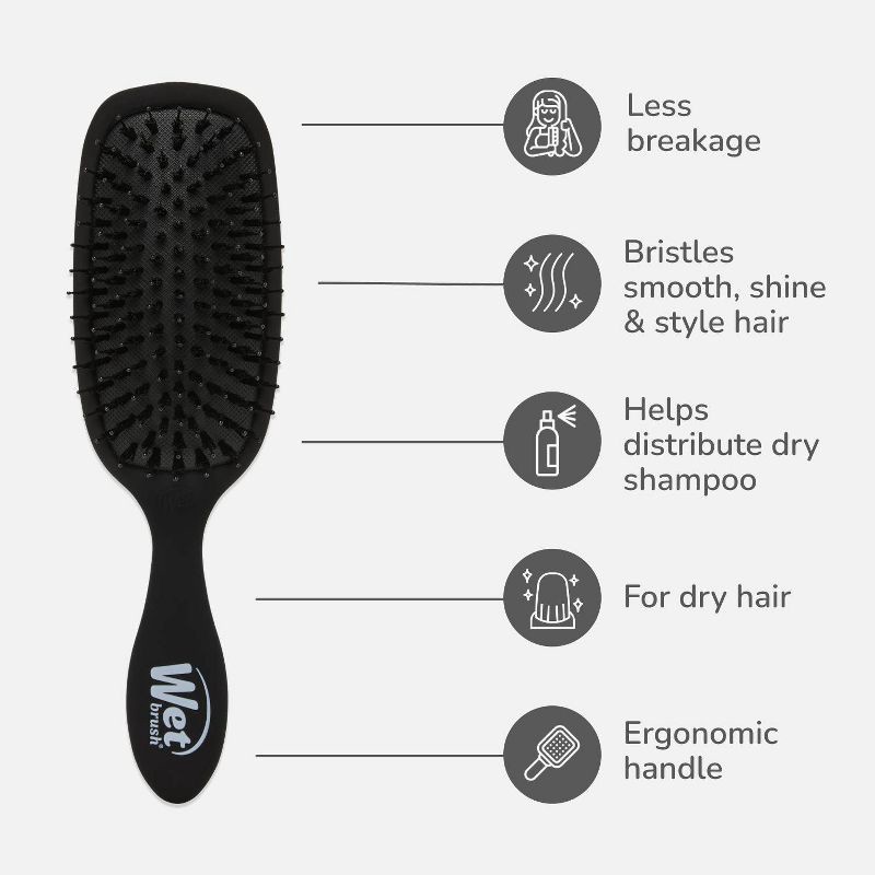slide 4 of 7, Wet Brush Smooth Styler Detangler Hair Brush - Frost Black, 1 ct