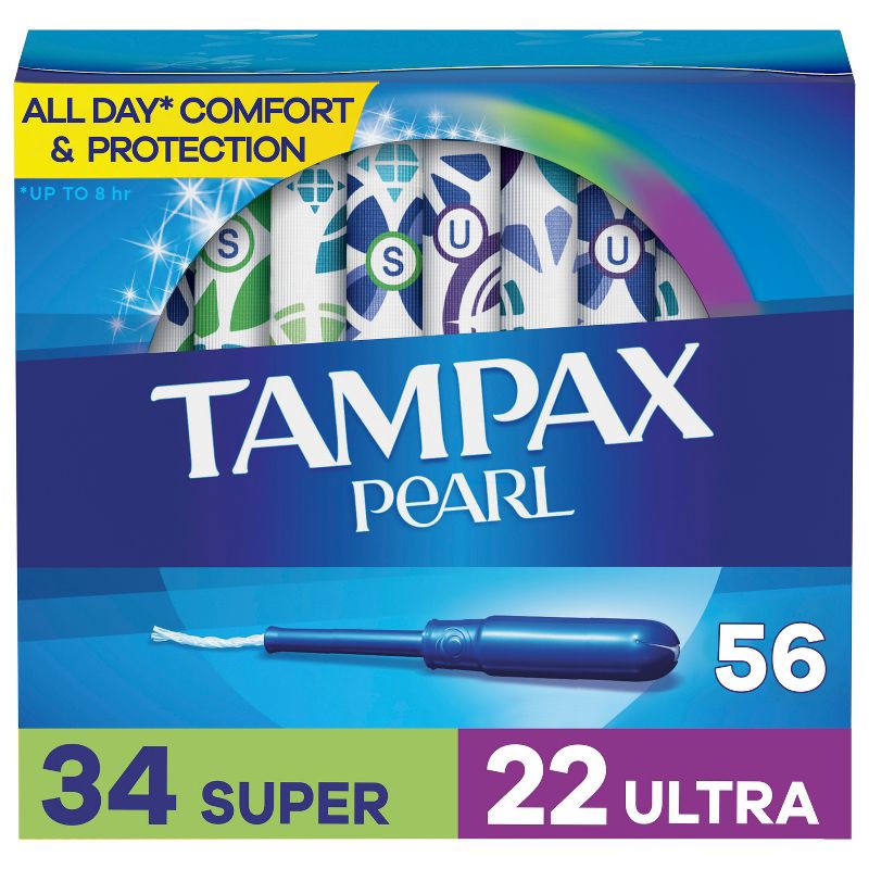 slide 1 of 9, Tampax Pearl Duo Pack Super/Ultra Tampons - 56ct, 56 ct