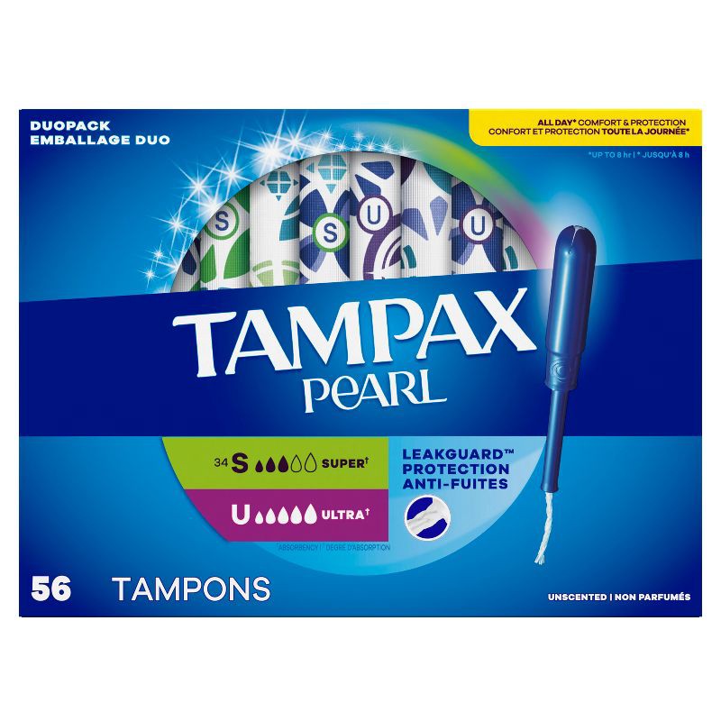 slide 14 of 14, Tampax Pearl Duo Pack Super/Ultra Tampons - 56ct, 56 ct