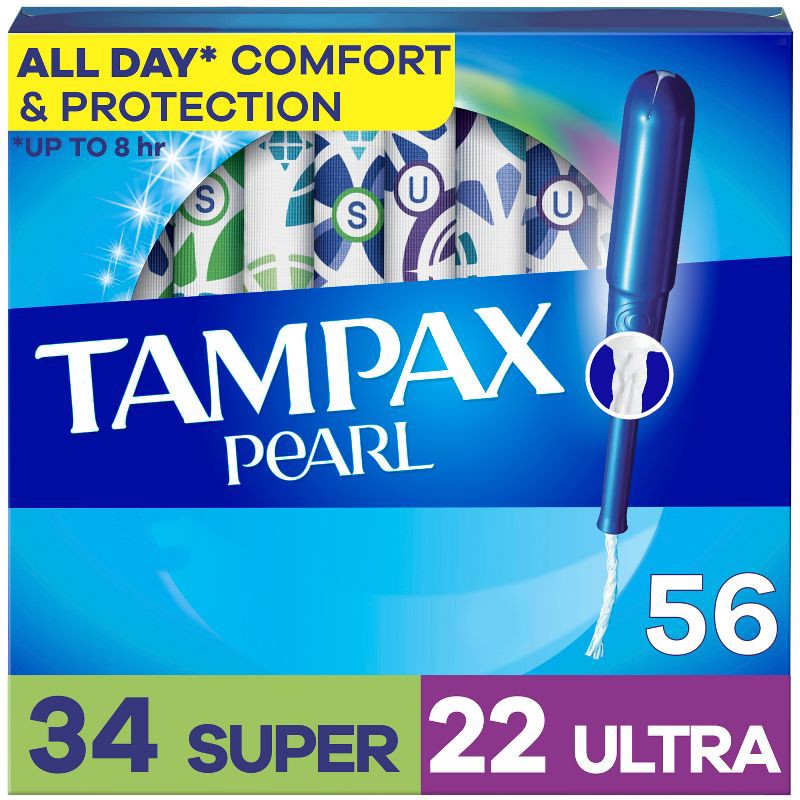 slide 1 of 14, Tampax Pearl Duo Pack Super/Ultra Tampons - 56ct, 56 ct
