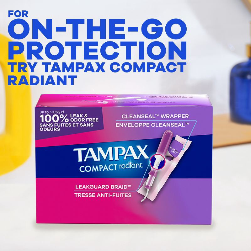 slide 13 of 15, Tampax Radiant Tampons - Regular/Super/Super Plus - Unscented - 52ct, 52 ct