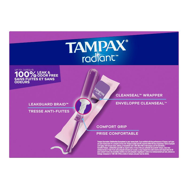 slide 15 of 15, Tampax Radiant Tampons - Regular/Super/Super Plus - Unscented - 52ct, 52 ct