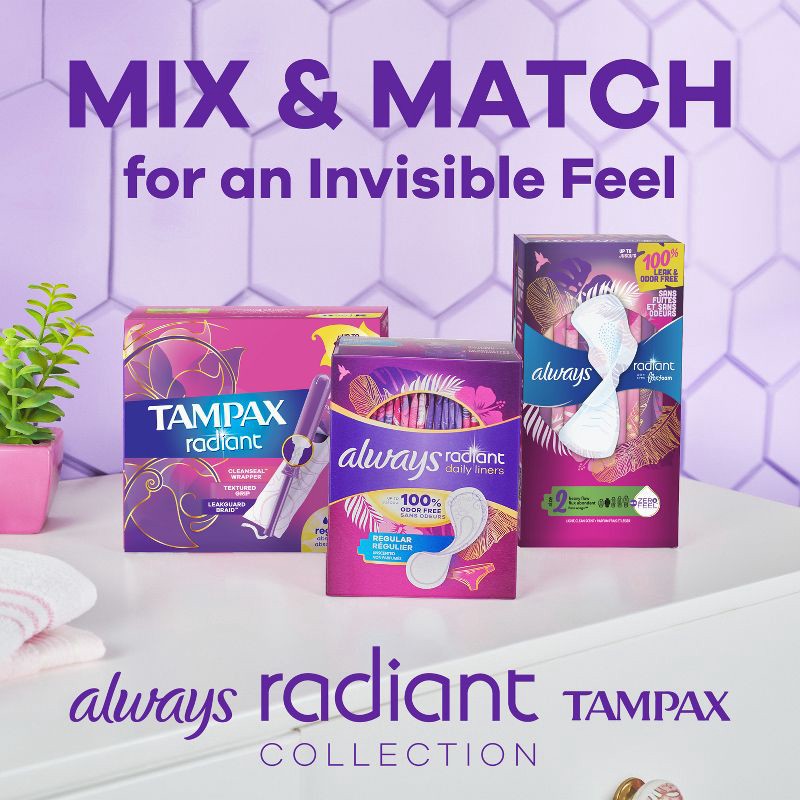 slide 7 of 8, Tampax Radiant Triple Pack Regular/Super/Super Plus Tampons - 52ct, 52 ct