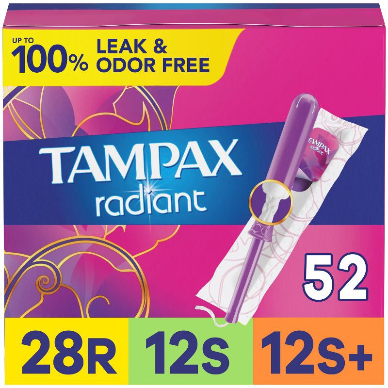 slide 1 of 8, Tampax Radiant Triple Pack Regular/Super/Super Plus Tampons - 52ct, 52 ct