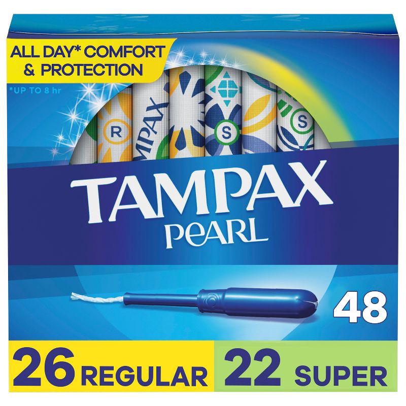 slide 1 of 10, Tampax Pearl Duo Pack Regular/Super Tampons - 48ct, 48 ct