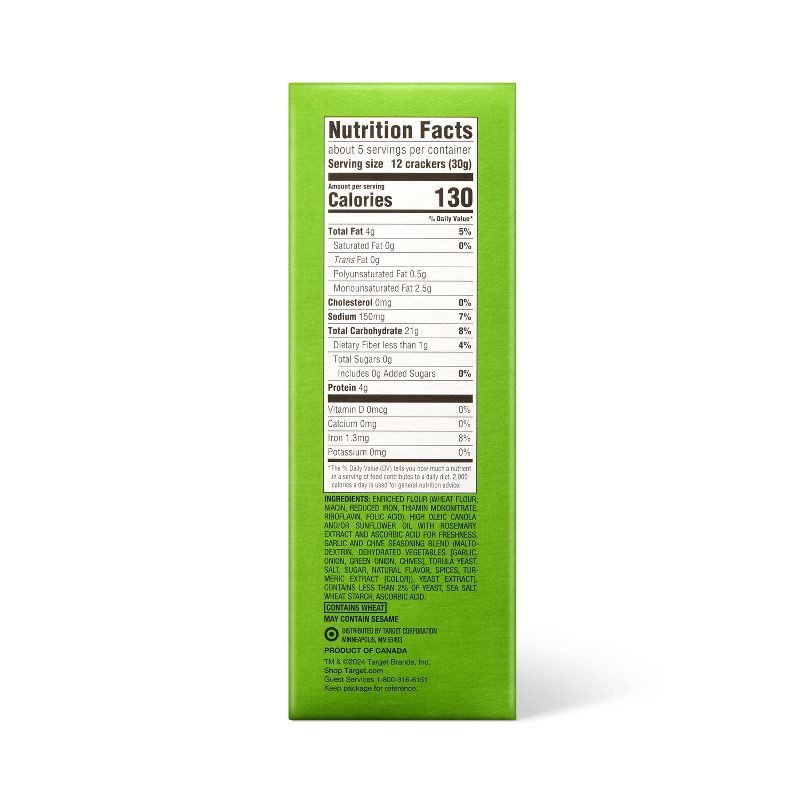 slide 2 of 5, Garlic Naturally Flavored with Other Natural Flavors and Chive Pita Cracker - 5oz - Good & Gather™, 5 oz