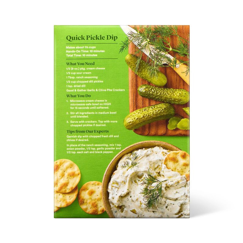 slide 3 of 5, Garlic Naturally Flavored with Other Natural Flavors and Chive Pita Cracker - 5oz - Good & Gather™, 5 oz