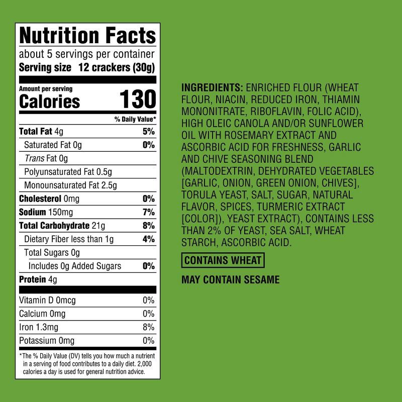 slide 5 of 5, Garlic Naturally Flavored with Other Natural Flavors and Chive Pita Cracker - 5oz - Good & Gather™, 5 oz