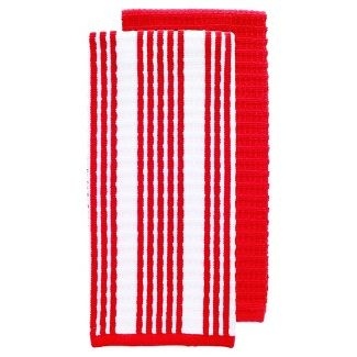 slide 1 of 1, T-fal Red Medallion Dish Cloth, 2 ct