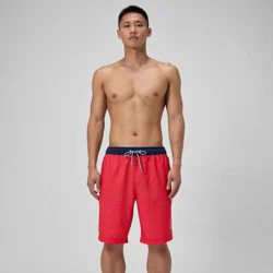 Speedo Men's 9" Swim Trunks - Heathered Red S: Mesh Liner, UPF 50+