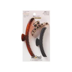 scunci scünci Mixed Size Banana Claw Clips - Fine Hair - 3pcs: Hair Styling, Plastic & Metal, All Hair Types