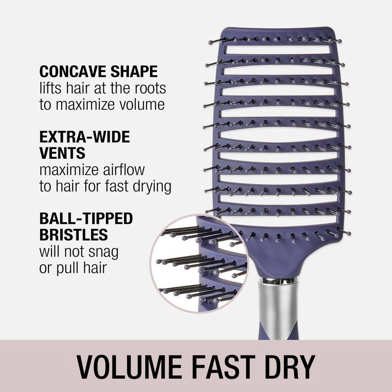 slide 3 of 7, Conair Velvet Touch Concave Vent Hair Brush - All Hair, 1 ct