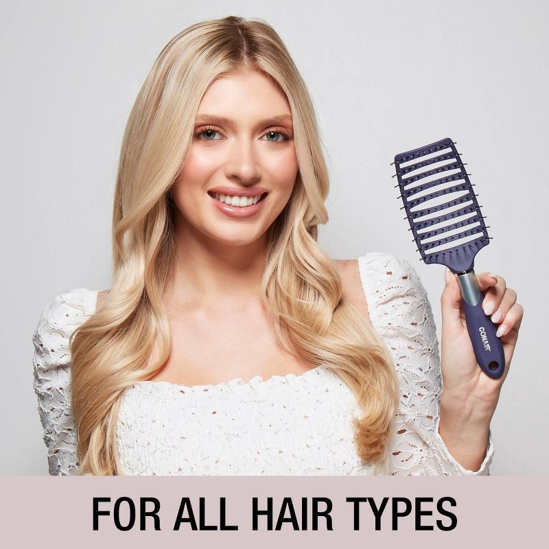 slide 5 of 7, Conair Velvet Touch Concave Vent Hair Brush - All Hair, 1 ct