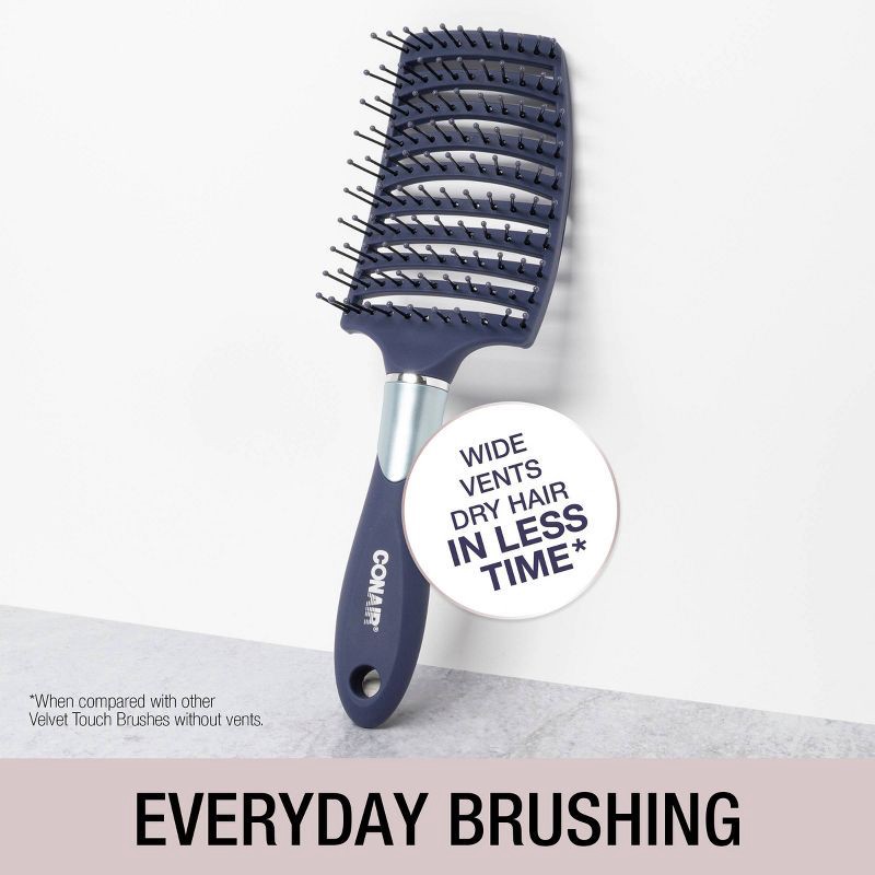 slide 6 of 7, Conair Velvet Touch Concave Vent Hair Brush - All Hair, 1 ct