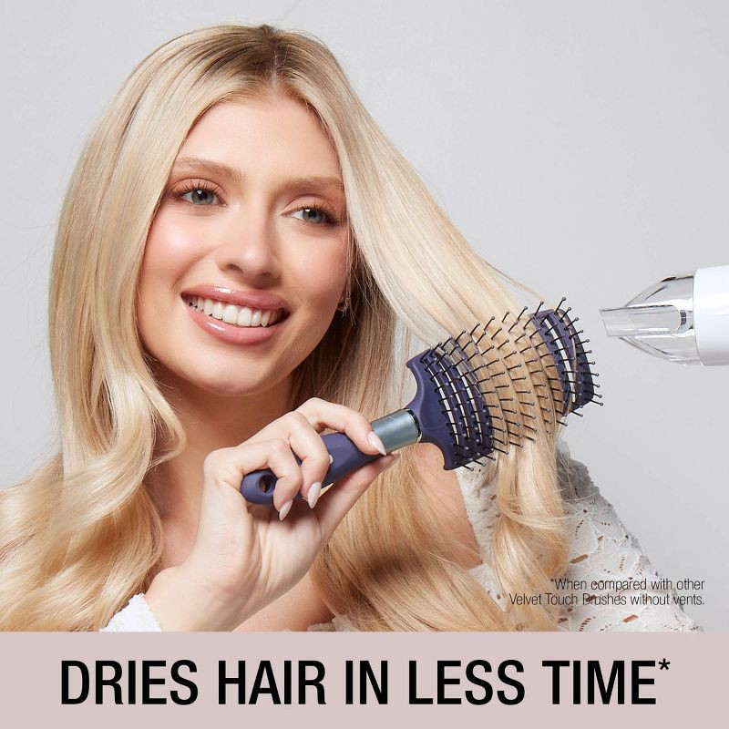 slide 7 of 7, Conair Velvet Touch Concave Vent Hair Brush - All Hair, 1 ct
