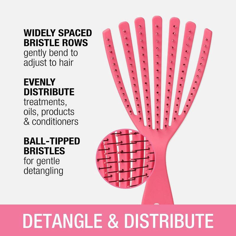 slide 3 of 7, Conair Detangle Delight Curly Hair Detangling Hair Brush, 1 ct