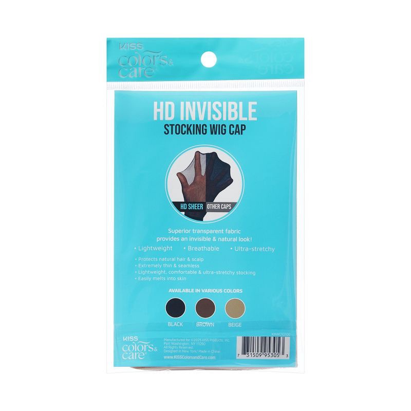slide 3 of 3, KISS Products Colors & Care HD Invisible Wig Cap - Brown - 5pk, 5 ct