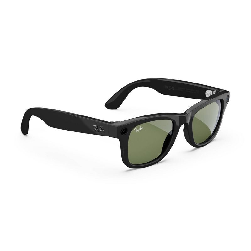 slide 3 of 9, Ray-Ban Meta Wayfarer - (Gen 1) Glasses with Meta AI, Audio, Photo, Video Compatibility - Shiny Black, Green: Smart Glasses with Meta AI, 1 ct