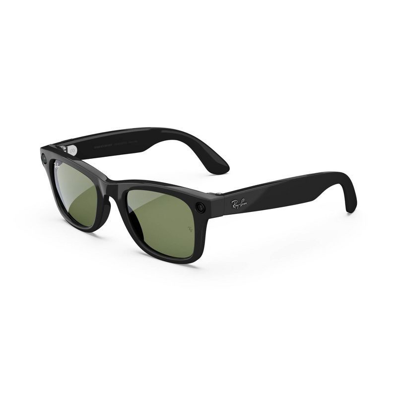 slide 1 of 9, Ray-Ban Meta Wayfarer - (Gen 1) Glasses with Meta AI, Audio, Photo, Video Compatibility - Shiny Black, Green: Smart Glasses with Meta AI, 1 ct