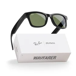 Ray-Ban Meta Wayfarer - (Gen 1) Glasses with Meta AI, Audio, Photo, Video Compatibility - Shiny Black, Green: Bluetooth & Wi-Fi, Anti-Reflective